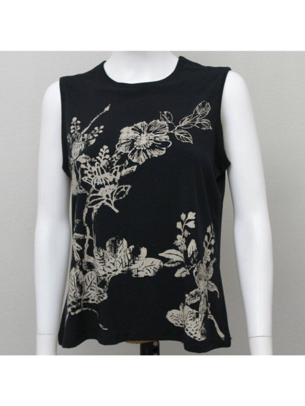 VAN HEUSEN Women Tops Blouses Black Print Size M - Picture 8 of 12